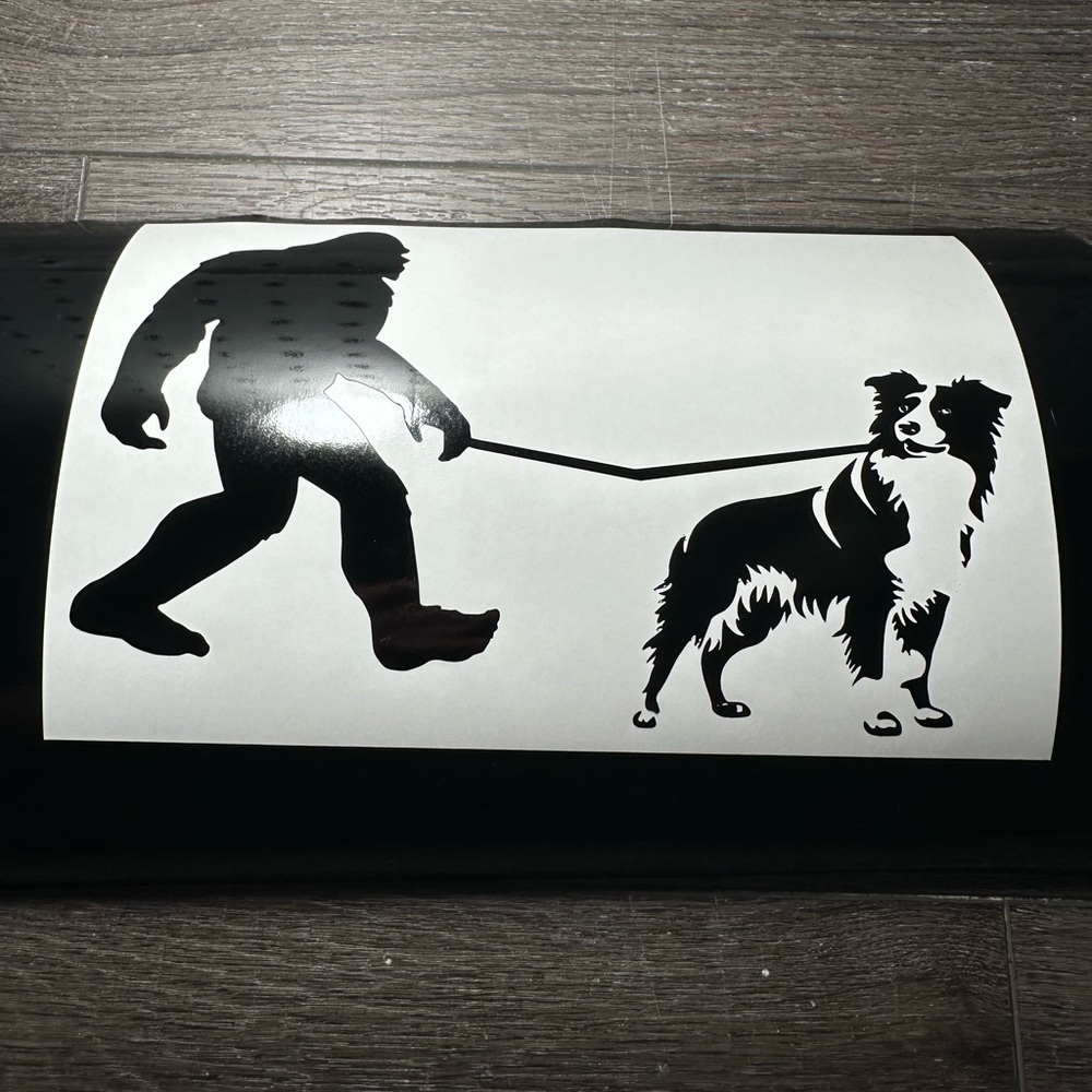 Bigfoot border collie vinyl decal
